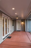 Rear Porch with ceiling fan and colored concrete