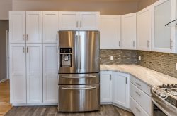 Kitchen cabinets and fridge