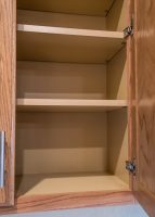 Shelves inside kitchen cabinets