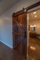 Roller barn door for master bathroom